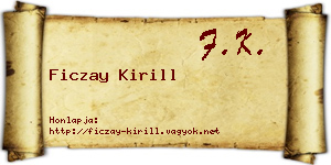 Ficzay Kirill névjegykártya